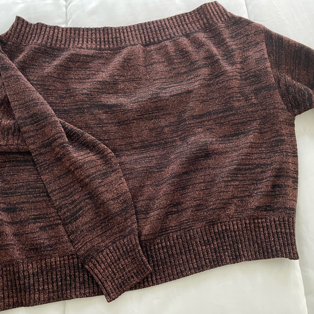 Eloquii Metallic Off the Shoulder Sweater